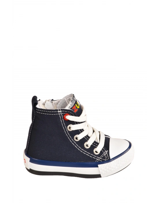 Unisex Çocuk Keten Boğazlı Bilekli Fermuarlı Spor Ayakkabı