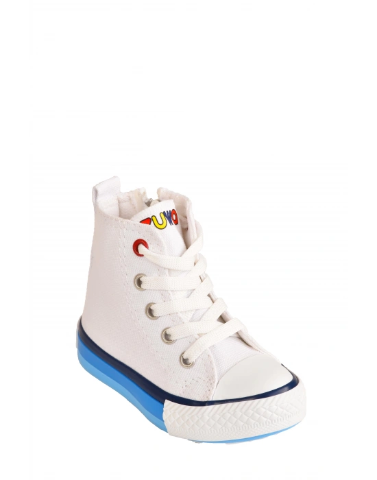 Unisex Çocuk Keten Boğazlı Bilekli Fermuarlı Spor Ayakkabı