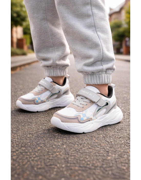 Unisex Çoçuk Konfor Taban Cırt Cırtlı Spor Ayakkabı