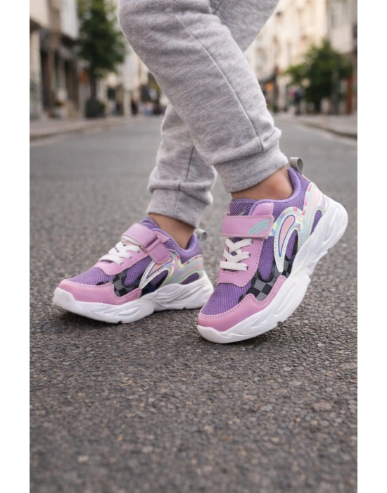 Unisex Çoçuk Konfor Taban Cırt Cırtlı Spor Ayakkabı