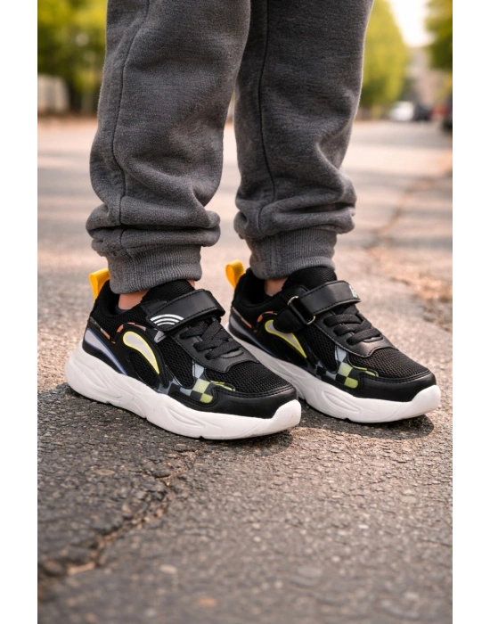 Unisex Çoçuk Konfor Taban Cırt Cırtlı Spor Ayakkabı