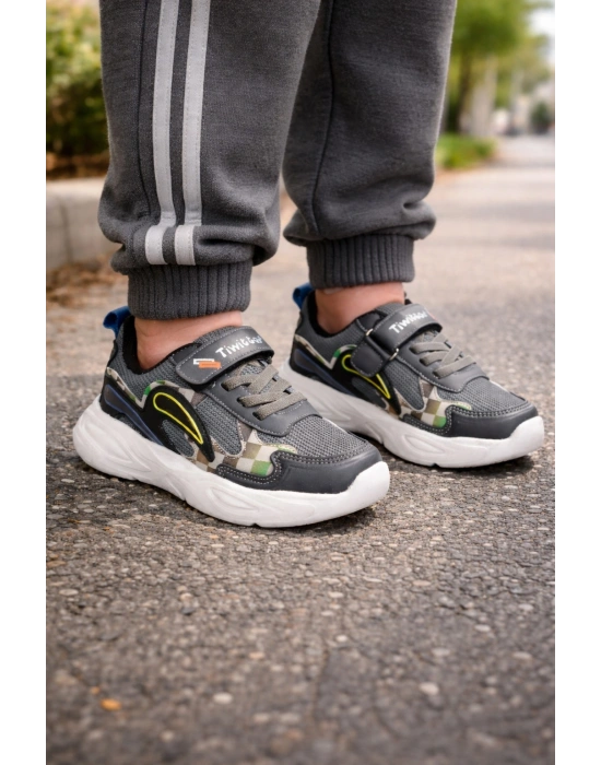 Unisex Çoçuk Konfor Taban Cırt Cırtlı Spor Ayakkabı