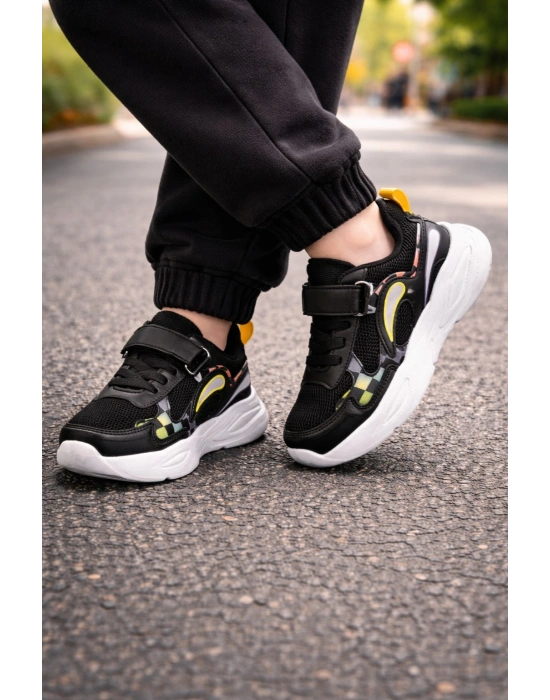 Unisex Çoçuk Konfor Taban Cırt Cırtlı Spor Ayakkabı