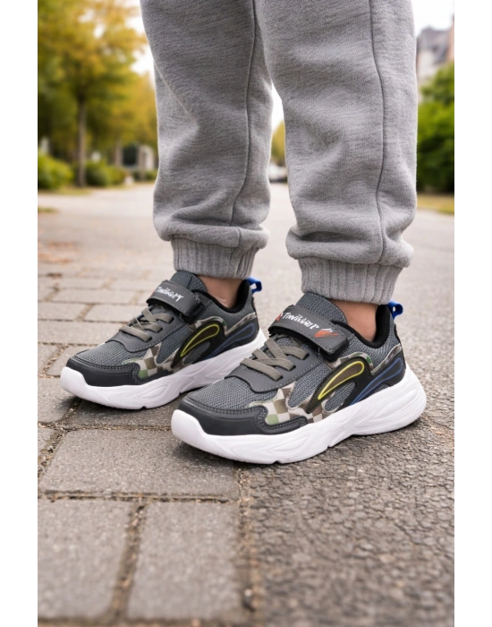 Unisex Çoçuk Konfor Taban Cırt Cırtlı Spor Ayakkabı