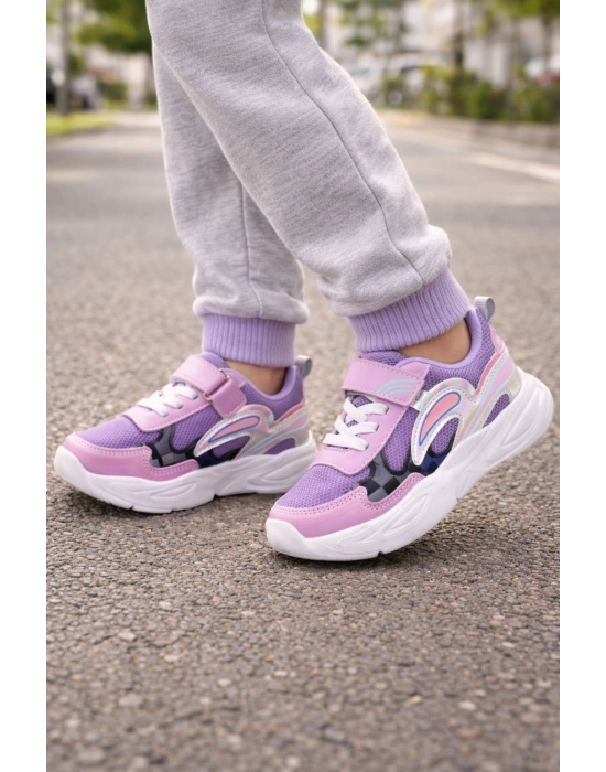 Unisex Çoçuk Konfor Taban Cırt Cırtlı Spor Ayakkabı