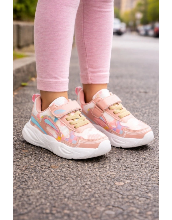 Unisex Çoçuk Konfor Taban Cırt Cırtlı Spor Ayakkabı