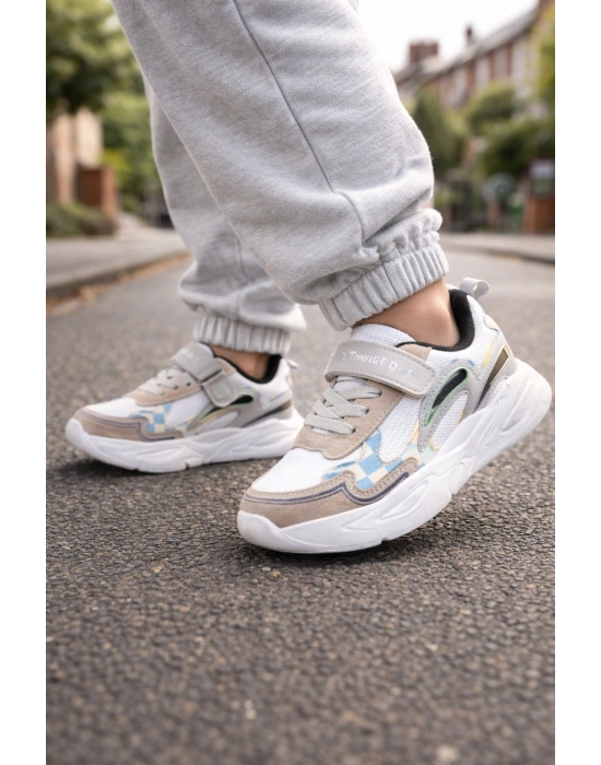 Unisex Çoçuk Konfor Taban Cırt Cırtlı Spor Ayakkabı