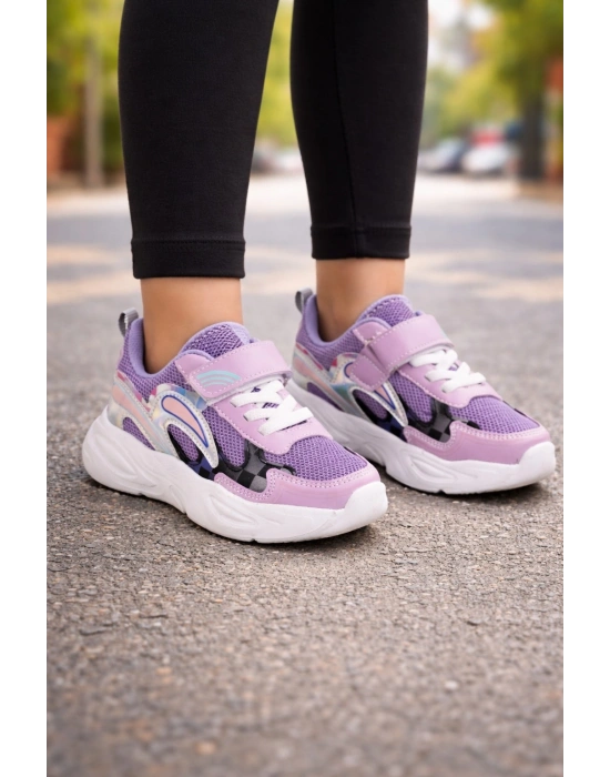 Unisex Çoçuk Konfor Taban Cırt Cırtlı Spor Ayakkabı