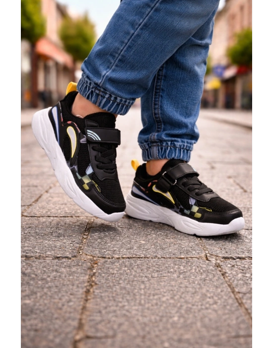 Unisex Çoçuk Konfor Taban Cırt Cırtlı Spor Ayakkabı
