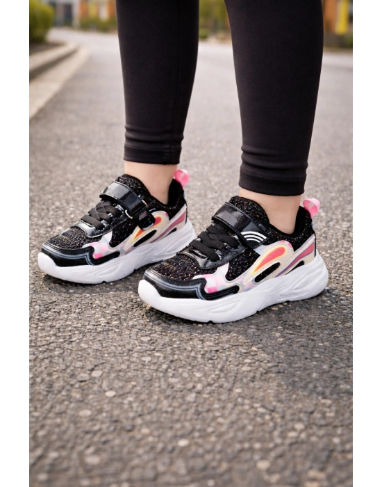 Unisex Çoçuk Konfor Taban Cırt Cırtlı Spor Ayakkabı