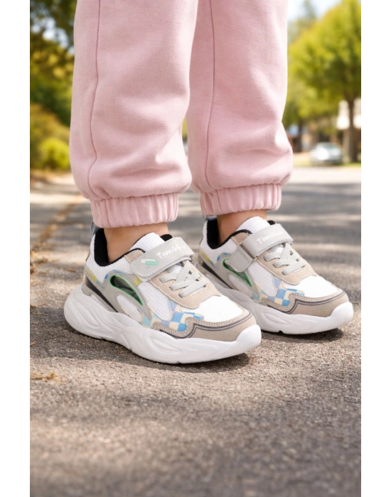 Unisex Çoçuk Konfor Taban Cırt Cırtlı Spor Ayakkabı