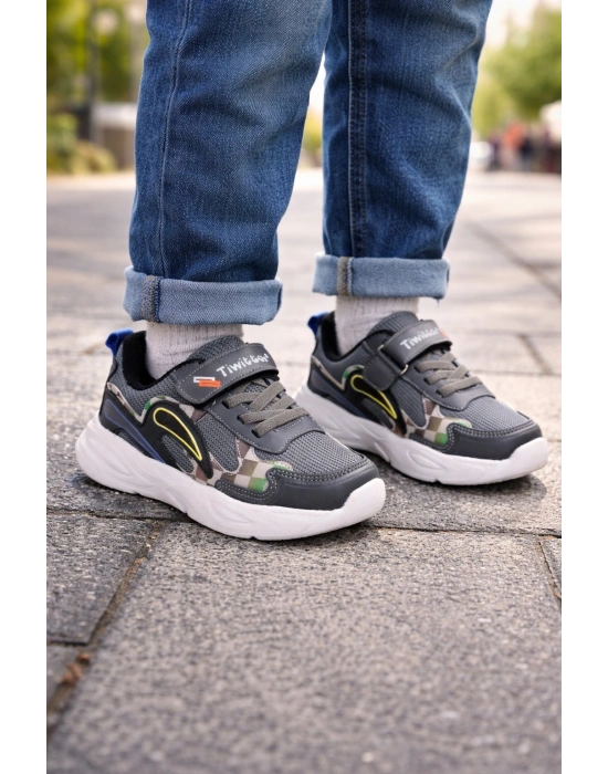 Unisex Çoçuk Konfor Taban Cırt Cırtlı Spor Ayakkabı