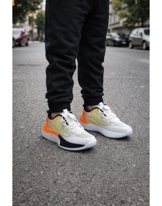 Unisex Çocuk Spor Ayakkabı – Örgü Fileli, Otomatik Bağcıklı, Renk Geçişli Taban