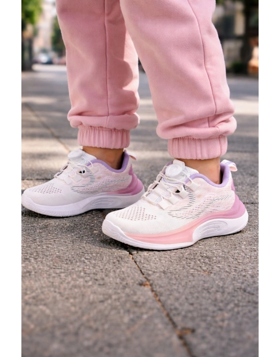 Unisex Çocuk Spor Ayakkabı – Örgü Fileli, Otomatik Bağcıklı, Renk Geçişli Taban