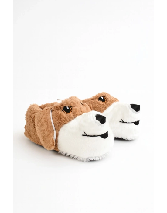 Unisex Yetişkin Köpek Figürlü Peluş Panduf Ev Pandufu Ev Botu