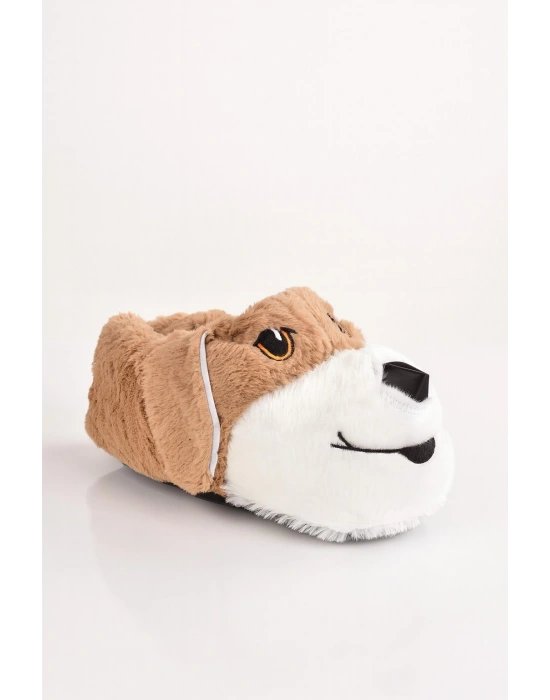 Unisex Yetişkin Köpek Figürlü Peluş Panduf Ev Pandufu Ev Botu