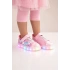 Kız Çocuk Desenli Işıklı LED Tabanlı Simli Cırt Cırtlı Sneaker