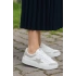 Günlük Kadın Sneaker Bağcıklı Detaylı Yüksek Taban Rahat Ayakkabı