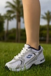 Günlük Unisex Beyaz Sneaker Kaymaz Yüksek Taban Desenli Triko Bağcıklı Koşu Spor Ayakkabı
