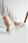 Hello Kitty Desenli Fiyonklu Kadın Peluş Ev Terliği