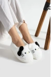 Hello Kitty Desenli Fiyonklu Kadın Peluş Ev Terliği