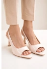 Kadın Şık Sivri Burun Slingback Topuklu Ayakkabı