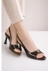 Kadın Şık Sivri Burun Slingback Topuklu Ayakkabı