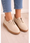 Kadın Süet Görünümlü Rahat Günlük Ayakkabı Bağcıklı