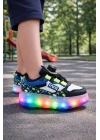 Kaykaylı Çocuk Işıklı Ayakkabı - Işıklı Patenli Kaykay Ayakkabı - Kaykay Ayakkabı