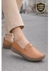 Kadın Ortopedik Deri Loafer Ayakkabı – Esnek ve Hafif, Kaymaz Taban