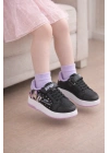 Kız Çocuk Desenli Simli Günlük Sneaker Ayakkabı