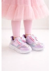 Kız Çocuk Kurdele Detay Simli LED Taban Spor Ayakkabı