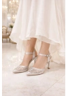 Kadın Taş İşlemeli Slingback İnce Topuk Ayakkabı