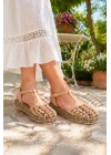 Kadın Hasır Detaylı Bilek Bantlı Günlük Sandale