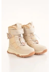 Dayanıklı, Su Geçirmez, Ortopedik, Cırtlı, Bej Kız Çocuk Kar Botu Ayakkabı