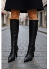 Diz Altı Streç Kadın Topuklu Çizme