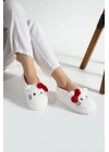Hello Kitty Desenli Fiyonklu Kadın Peluş Ev Terliği
