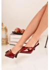 Kadın Rugan Çapraz Bantlı Yeni Sezon Stiletto Topuklu Ayakkabı