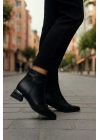 Kadın Topuk Detaylı Fermuarlı Kadın Bot