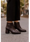 Küt Burunlu Kalın Topuklu Günlük Bot
