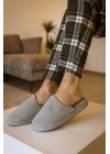 Unisex Nakışlı Kadife Fitilli Desen Rahat Yumuşak Tabanlı İçi Kürklü Terlik