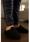 Unisex Nakışlı Kadife Fitilli Desen Rahat Yumuşak Tabanlı İçi Kürklü Terlik