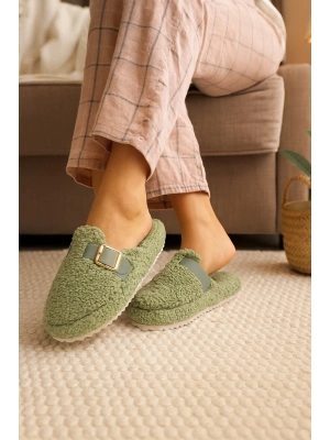 Kadın Tokalı Havlu Kışlık Kadın Terlik