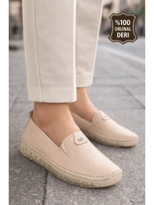 Kadın Ortopedik Deri Loafer Ayakkabı – Esnek ve Hafif, Kaymaz Taban