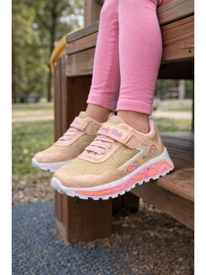 Kız Çocuk Desenli Simli Günlük Sneaker Ayakkabı