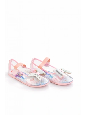 Kız Çocuk Şeffaf Kelebek Aksesuarlı Babet