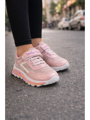 Kız Çocuk Desenli Simli Günlük Sneaker Ayakkabı