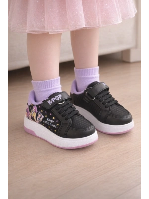 Kız Çocuk Desenli Simli Günlük Sneaker Ayakkabı