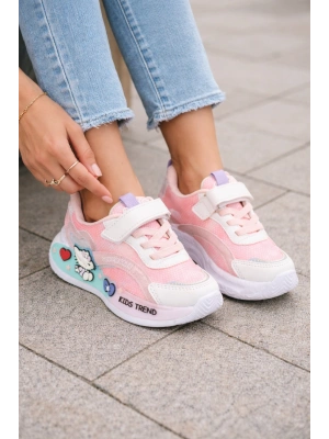 Kız Çoçuk Renkli Desenli, Günlük Kullanıma Uygun Spor Ayakkabı