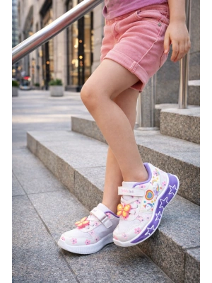 Kız Çocuk Eğlenceli Figürlü Işıklı Spor Ayakkabı